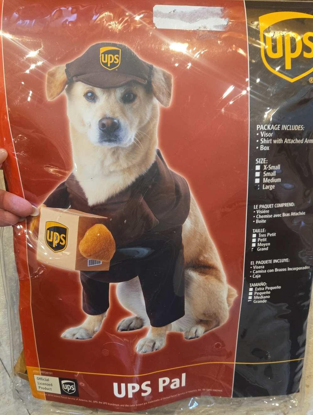 UPS Pal Dog Costume - Brown Delivery Outfit